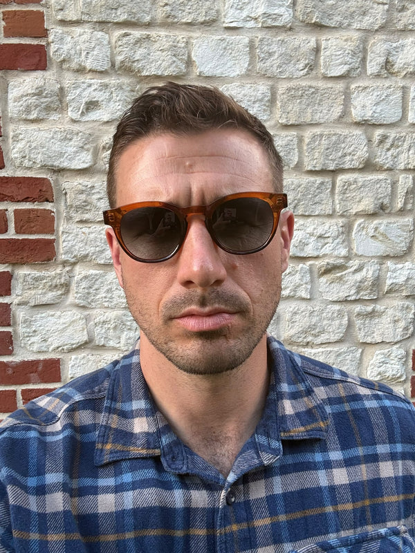 Customer wearing Obsidian eyewear