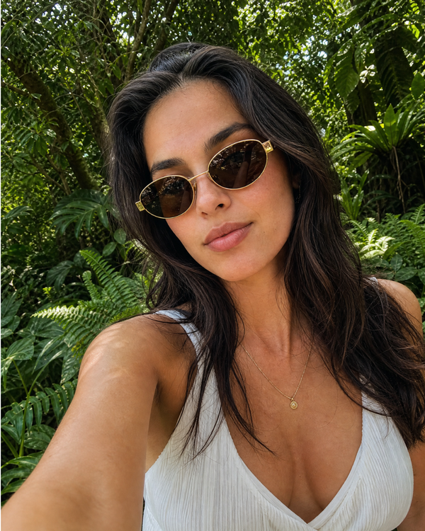 Customer wearing Obsidian eyewear